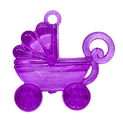 Dije acrílico cochecito bebé violeta x 2 un.