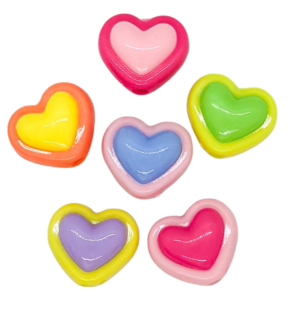Plástico bicolor corazón x 10gr.