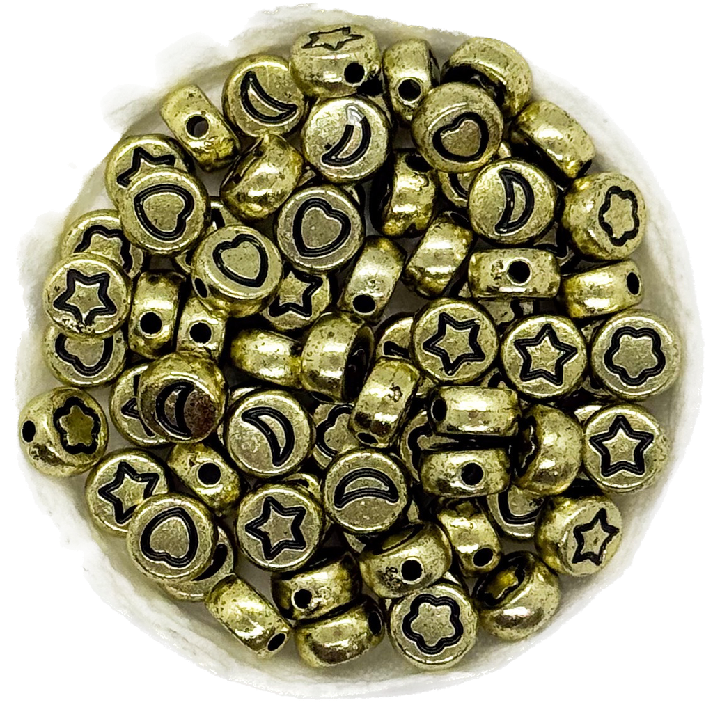 Plástico figuras surtidas plano 7mm dorado x 10gr