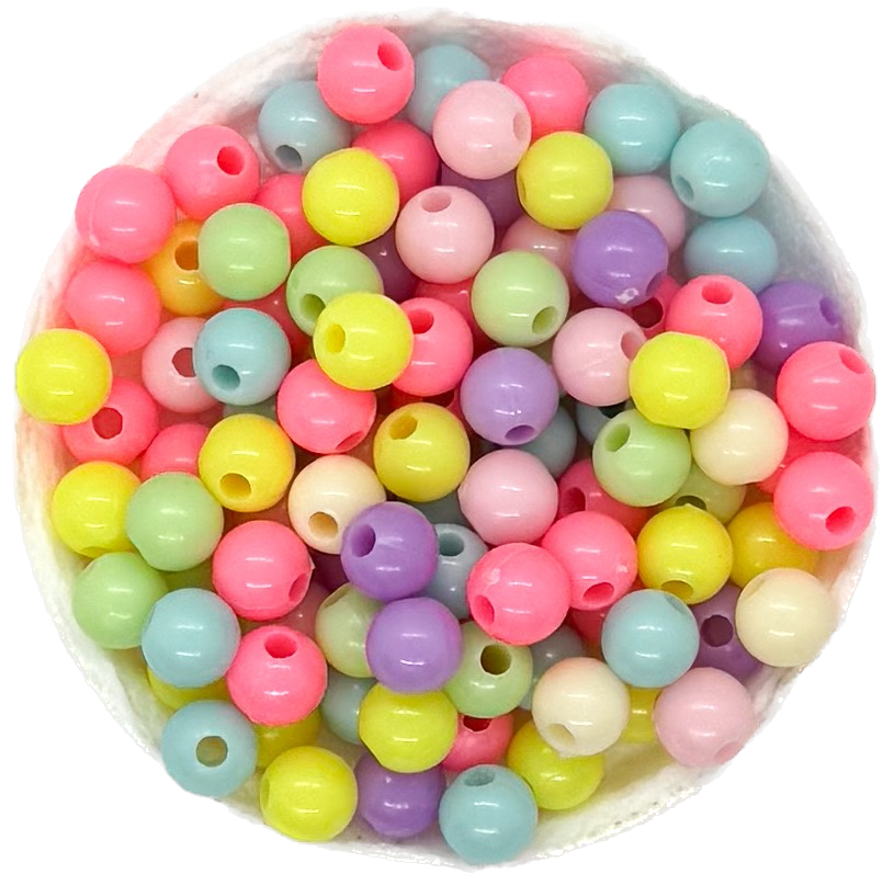 Plástico infantil pastel bolita 6mm multicolor #1 x 10gr 