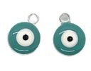 Dije ojo turco esmaltado verde 10mm x 2 un.