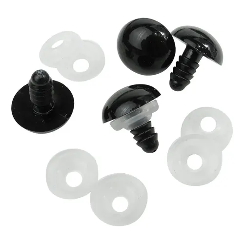 Ojos plásticos con tarugo y seguridad 10mm x 10un