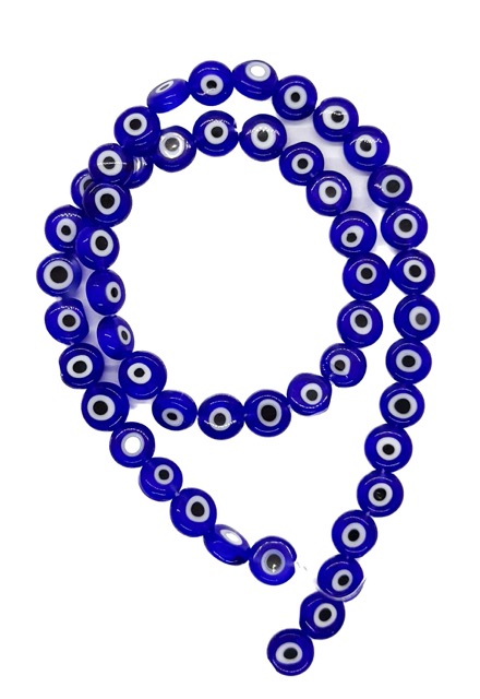 Ojos turcos vidrio plano 8mm azúl 