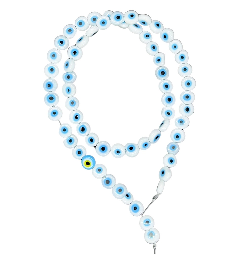 Ojos turcos vidrio plano 6mm blanco 