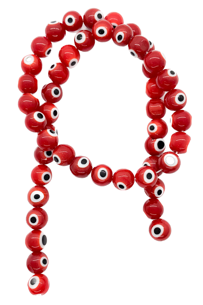 Ojos turcos vidrio bolita 8mm rojo