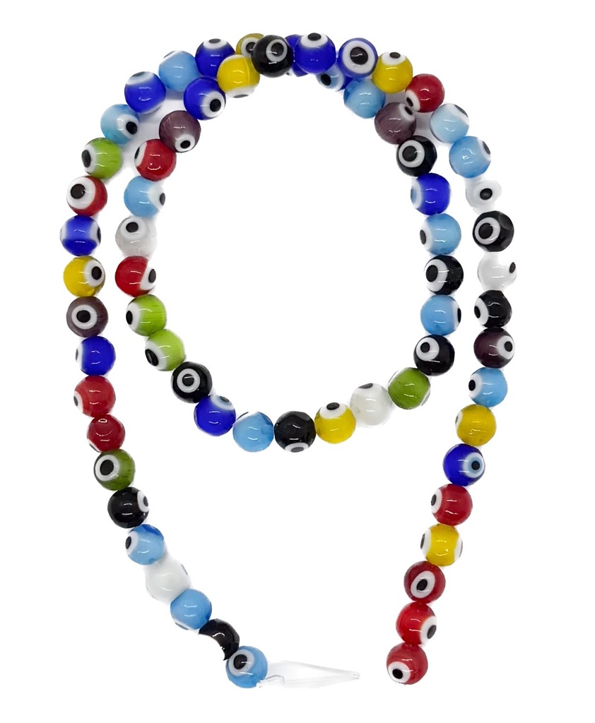 Ojos turcos vidrio bolita 6mm multicolor