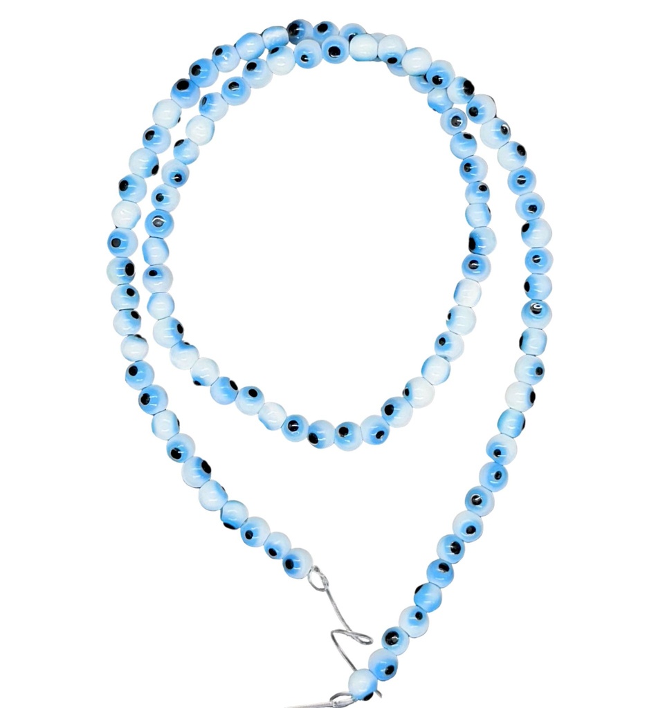 Ojos turcos vidrio bolita 4mm blanco 