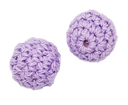 Bolitas 14mm tejidas crochet lila x 2 un  