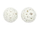 Bolitas 14mm tejidas crochet blanco x 2 un   