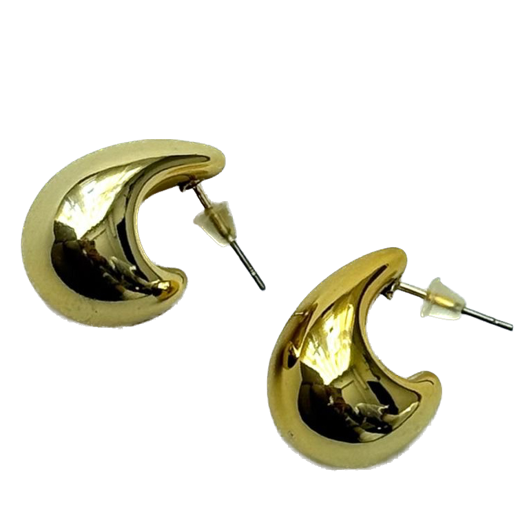 Aro CCB con base de acero liso mediano dorado x par 