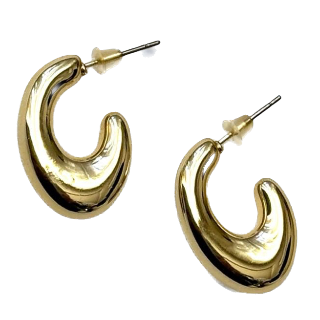 Aro CCB con base de acero liso chico dorado x par  