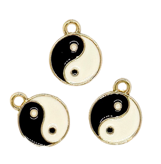 Dije esmaltado gold yin yan x 1 un. 