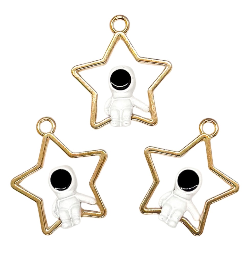 Dije esmaltado gold estrella astro x 1 un.  