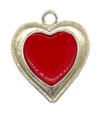 Dije esmaltado niquel corazón rojo gr x 1un.  