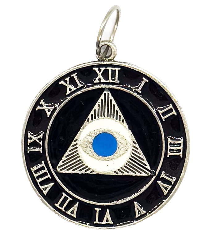 Dije esmaltado niquel medalla Ojo x 1un. 