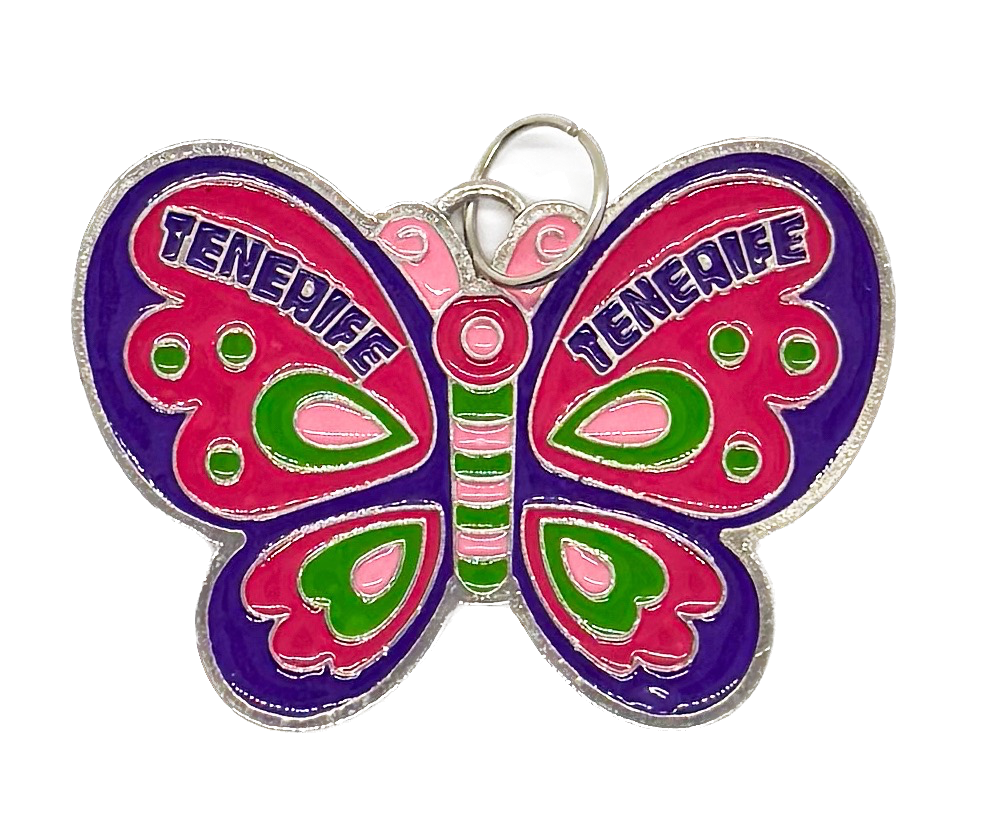 Dije esmaltado niquel mariposa grande x 1un.