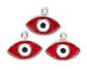 Dije esmaltado niquel ojo turco rojo x 1un. 