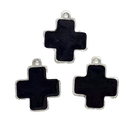 Dije esmaltado niquel cruz negra x 1un.  