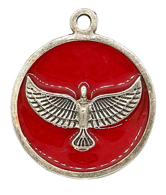 Dije esmaltado niquel medalla águila roja x 1un.   