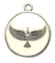 Dije esmaltado niquel medalla águila blanco x 1un.  