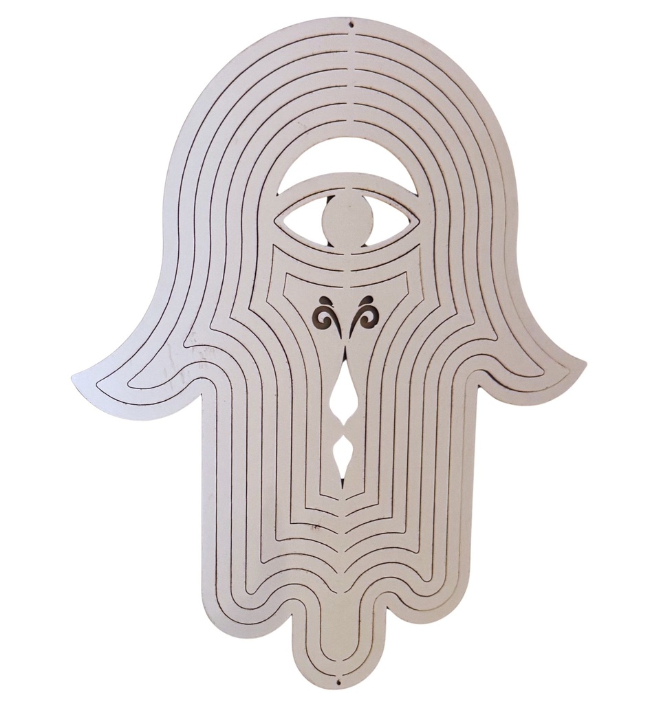 Mandala viento acero inoxidable hamsa 22cm 