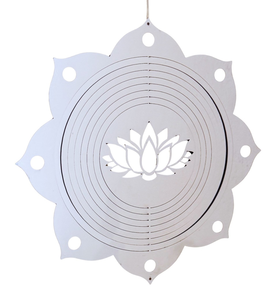 Mandala viento acero inoxidable flor de loto 22cm 