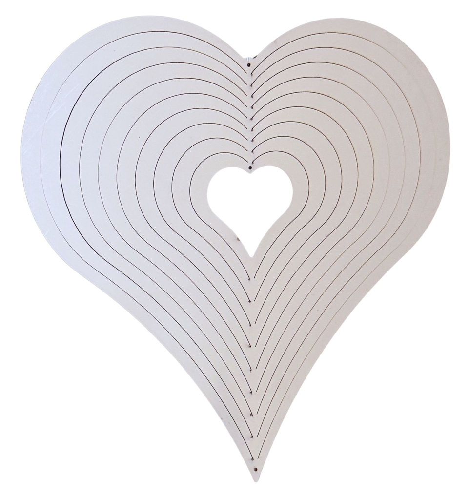 Mandala viento acero inoxidable corazón 22cm
