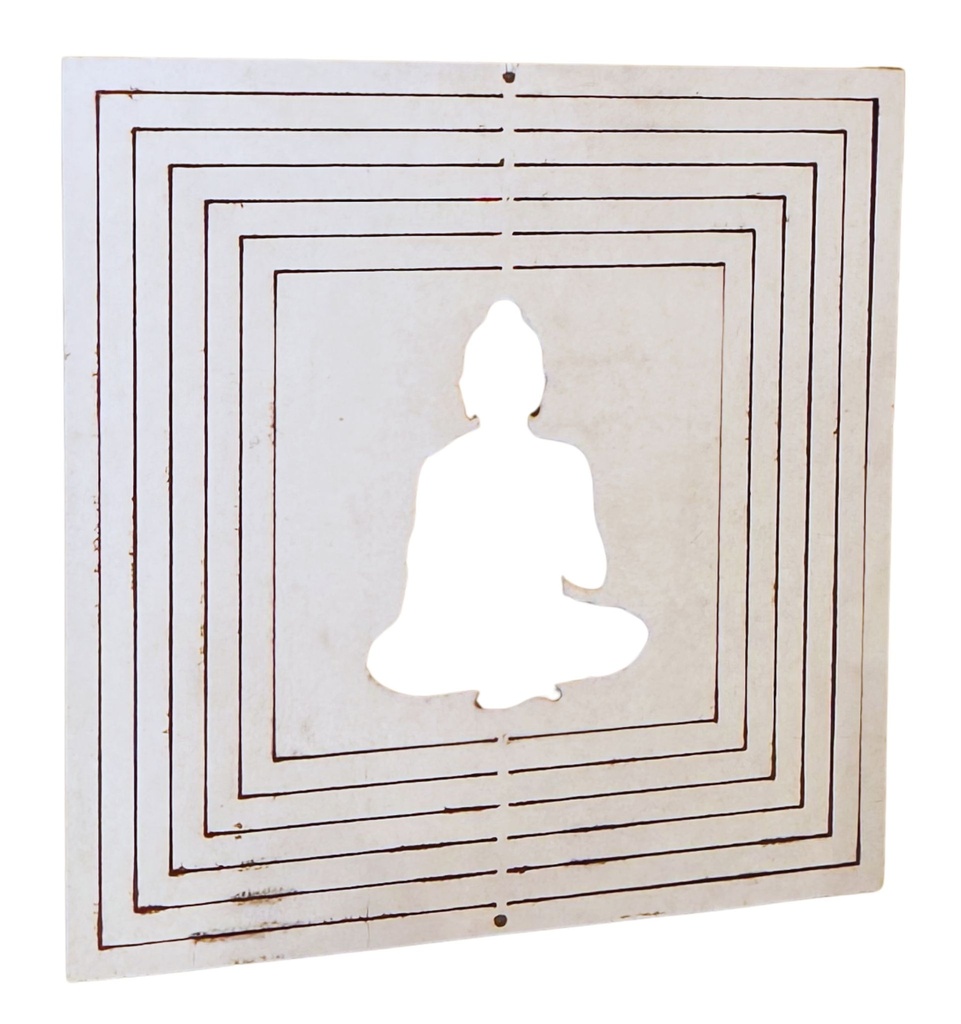 Mandala viento acero inoxidable Budha 10cm
