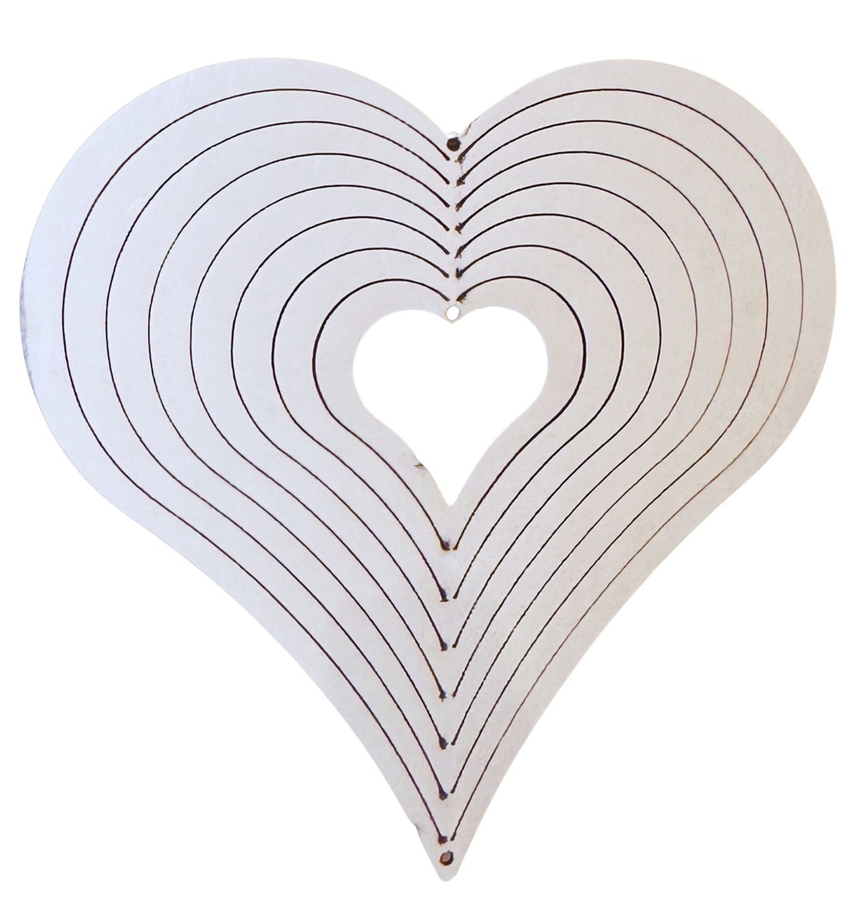 Mandala viento acero inoxidable corazón 10cm