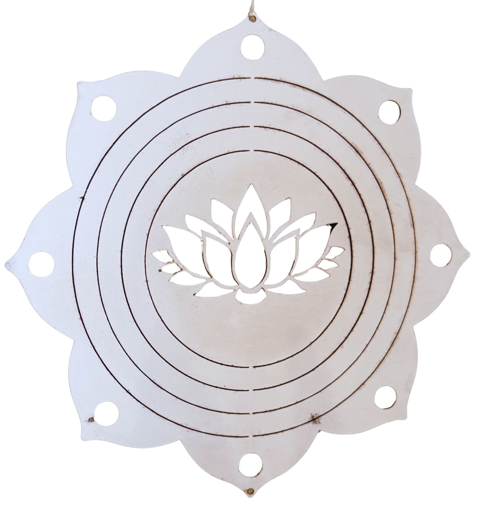 Mandala viento acero inoxidable flor de loto 10cm 