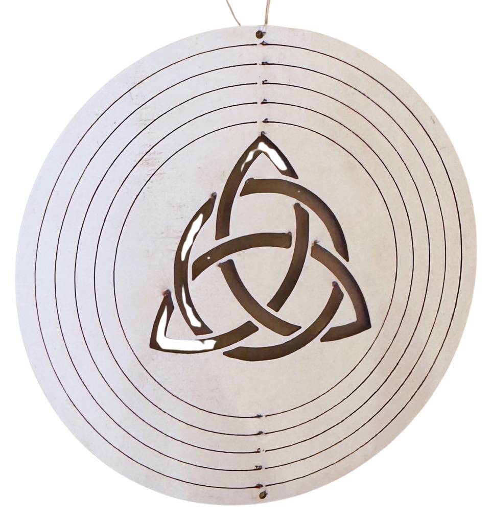 Mandala viento acero inoxidable triqueta celta 10cm 