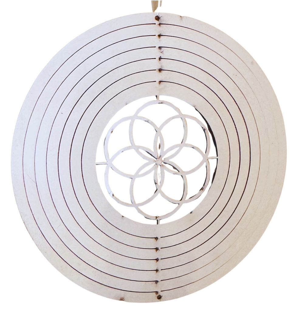 Mandala viento acero inoxidable semilla de la vida 10cm 