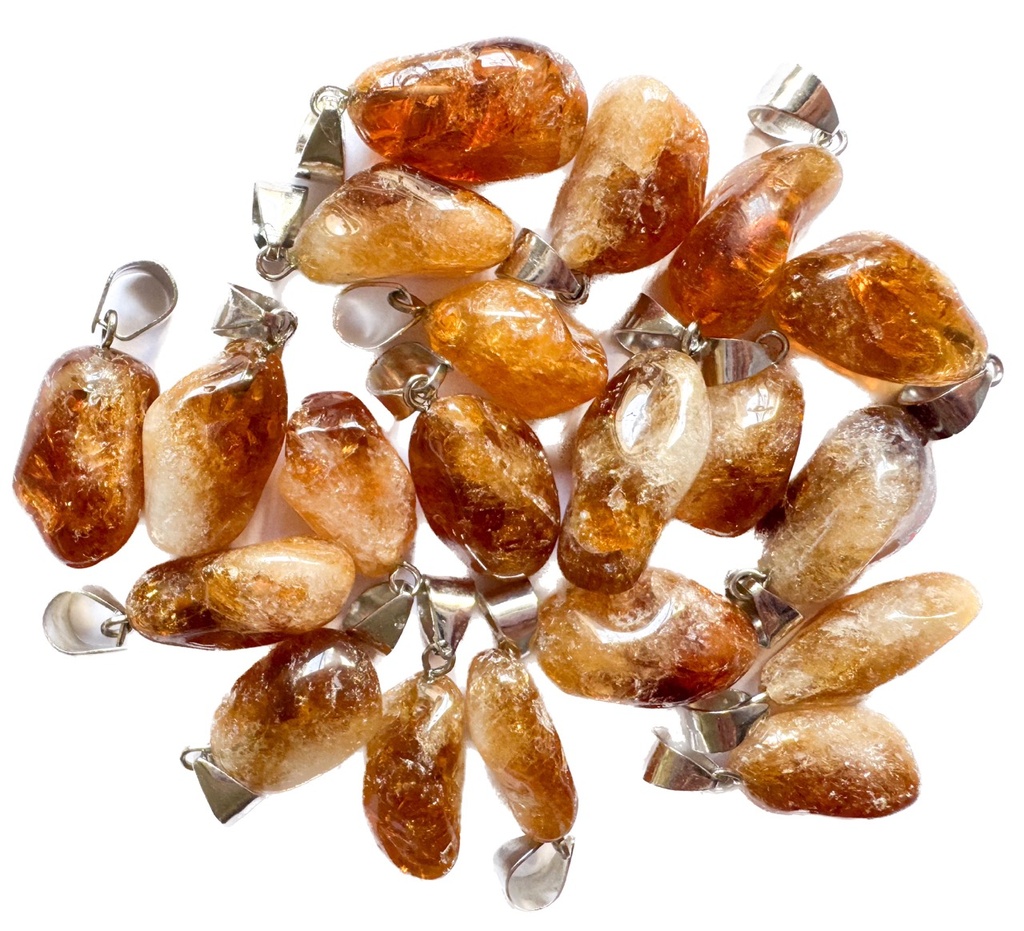 Dije piedra citrino picos y rolada c/pitón x 1 un.