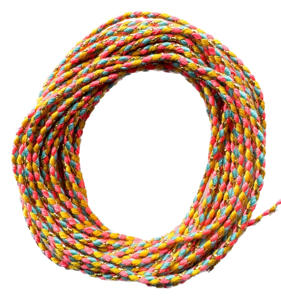 Cordón trenzado algodón c/lurex #006 x 5mt.  