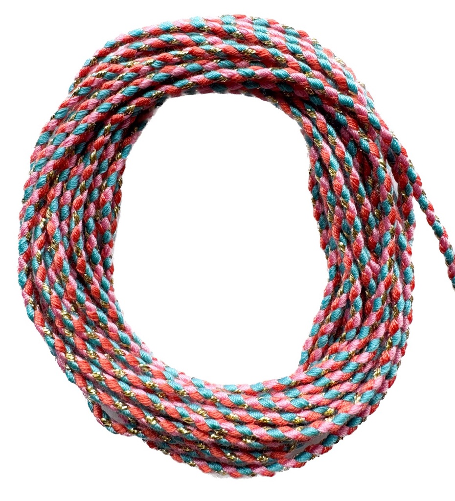Cordón trenzado algodón c/lurex #007 x 5mt. 
