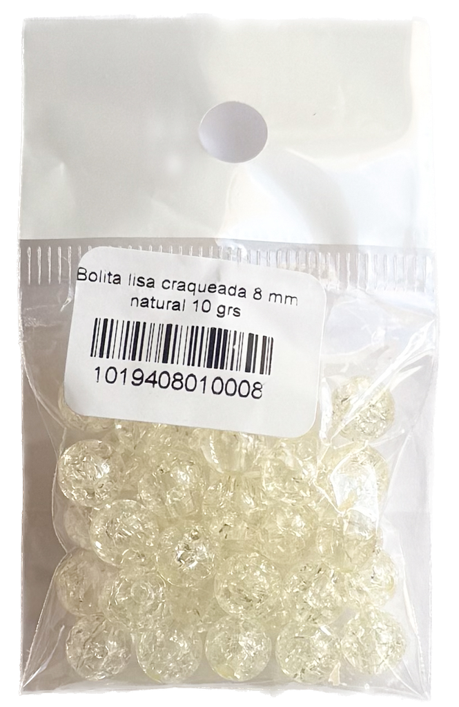 Bolita lisa craquelada 8 mm natural 10 grs    