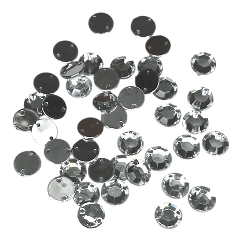 Gema redonda p/coser 8mm gris humo x 100un