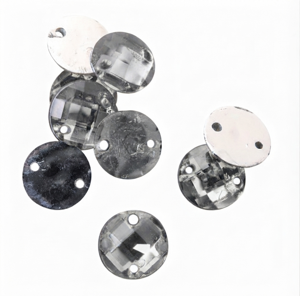 Gema acrilica redonda 20mm gris humo x 25U 