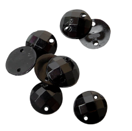 Gema p/coser redonda 20mm negra x 25U 