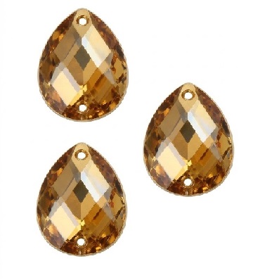 Gema acrílica gota 13x18mm caramelo x 25 un.  