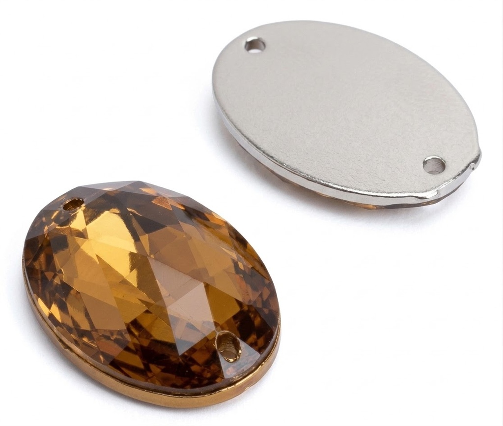 Gema acrílica oval 18x23mm caramelo x 25 un. 