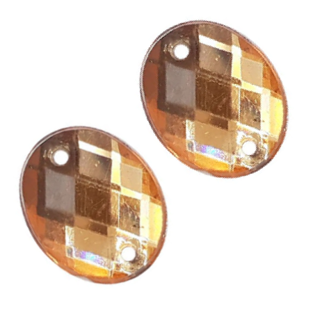 Gema acrílica oval 13x18mm caramelo x 25 un.  