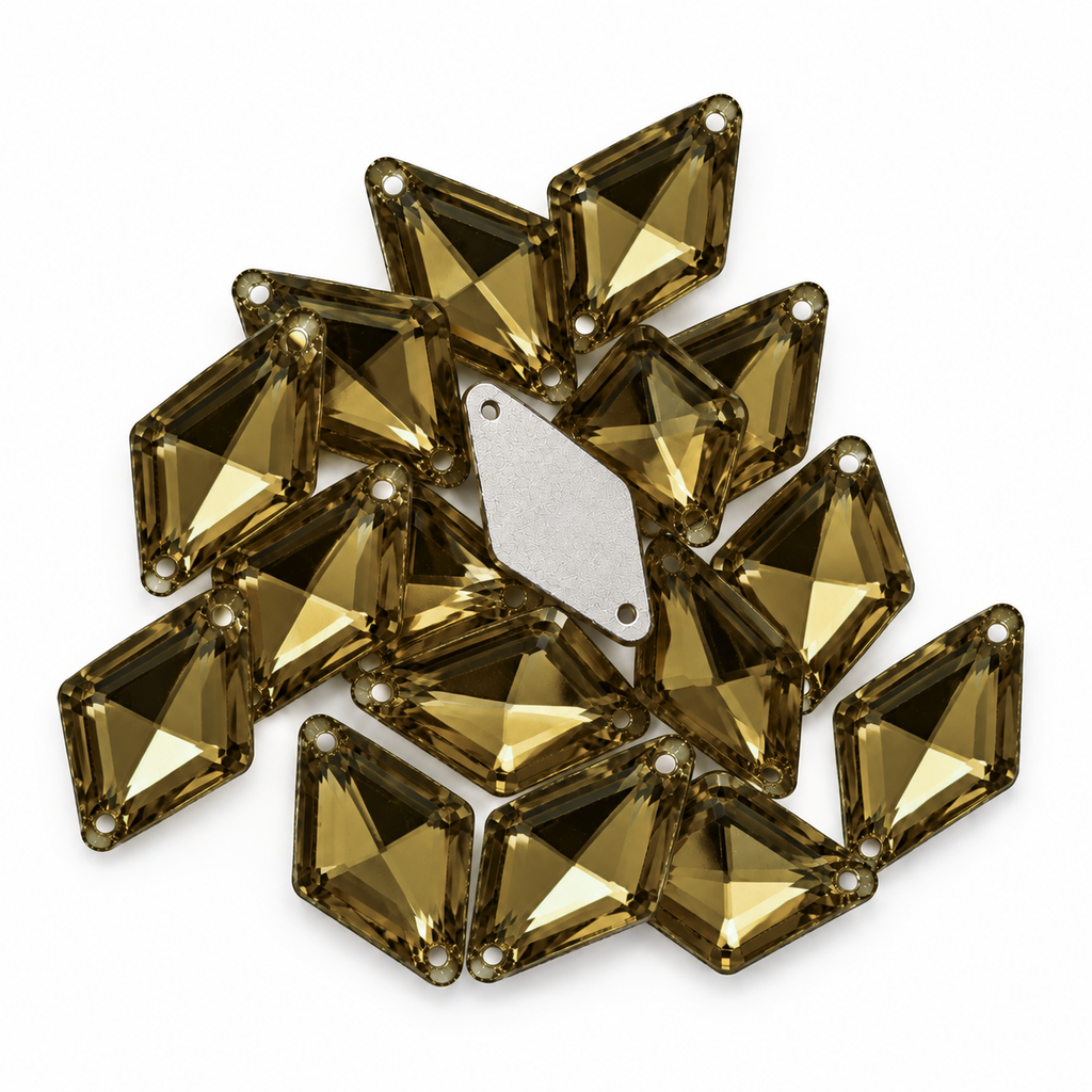 Gema acrílica rombo 14 x 24mm caramelo x 25 un.  