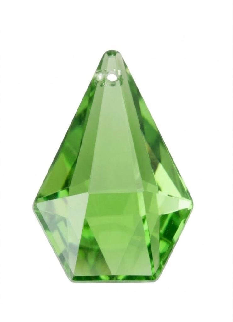 Gema acrílica gota hexagonal 28x20mm verde manzana x 20 un.  