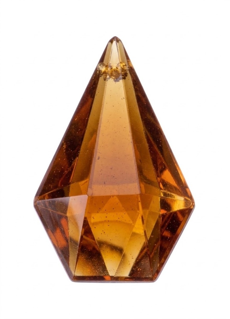 Gema acrílica gota hexagonal 28x20mm caramelo x 20 un.   