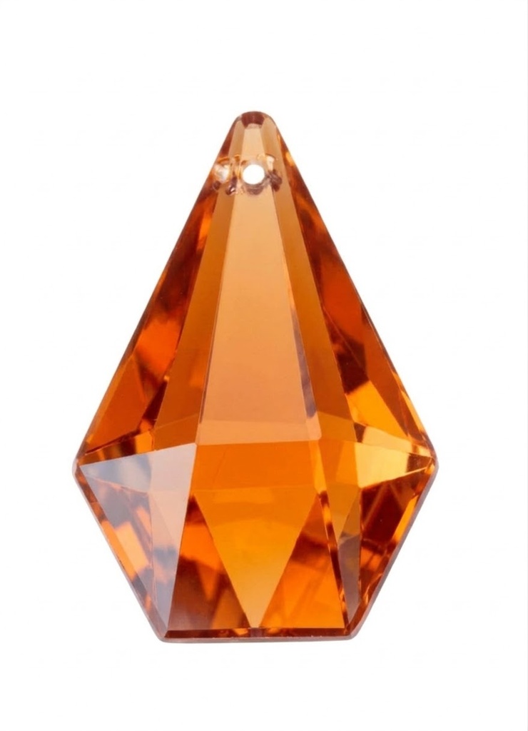 Gema acrílica gota hexagonal 28x20mm naranja x 20 un. 