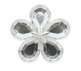 Gema acrílica flor Nro21. 20x20mm plateada x 30 un. 