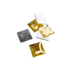Gema acrílica cuadrada 16x16mm caramelo x 30un.          