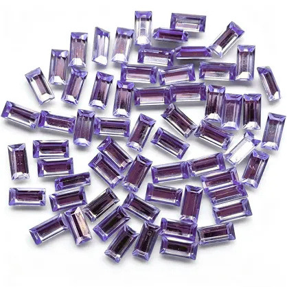 Gema acrílica rectangular 7x21mm lila x 50 un.      