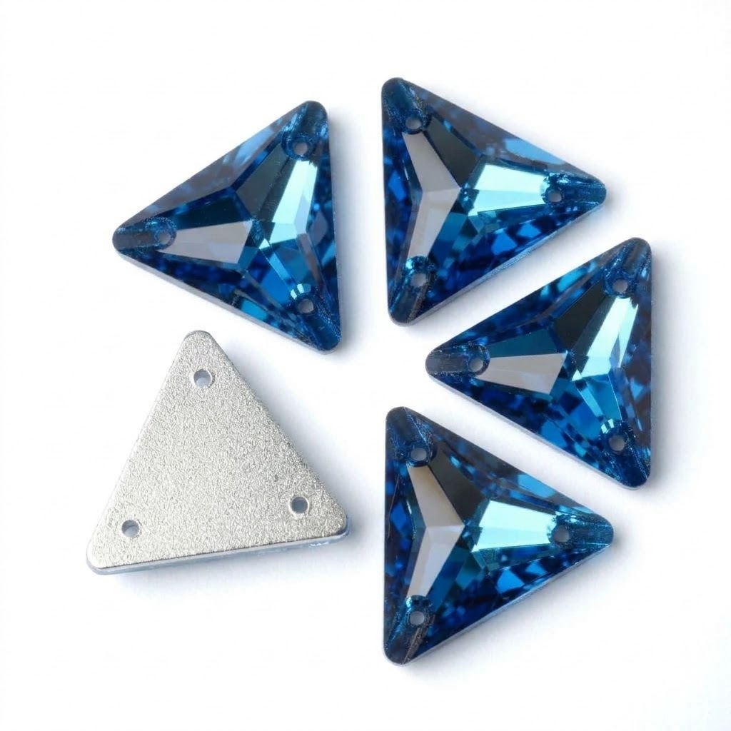 Gema acrílica triangular 15x15mm azúl x 30 un.     